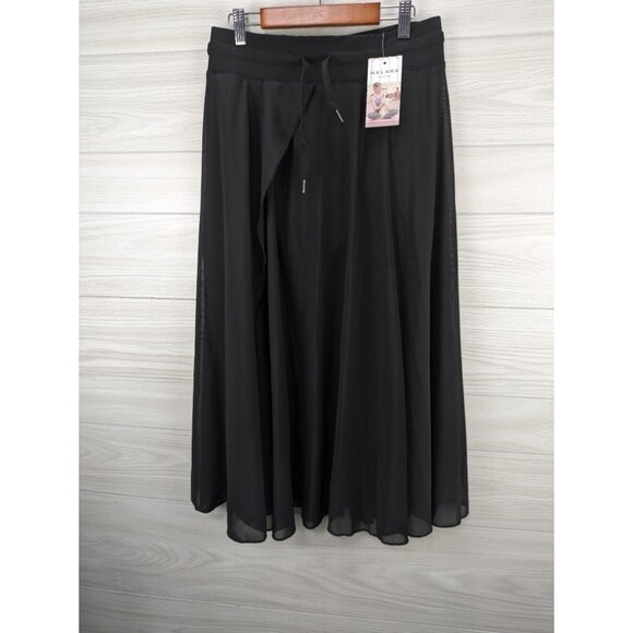 High Waisted Drawstring Contrast Mesh Split 2-in-1 Side Pocket Flowy Wide Leg Yo - Picture 8 of 8